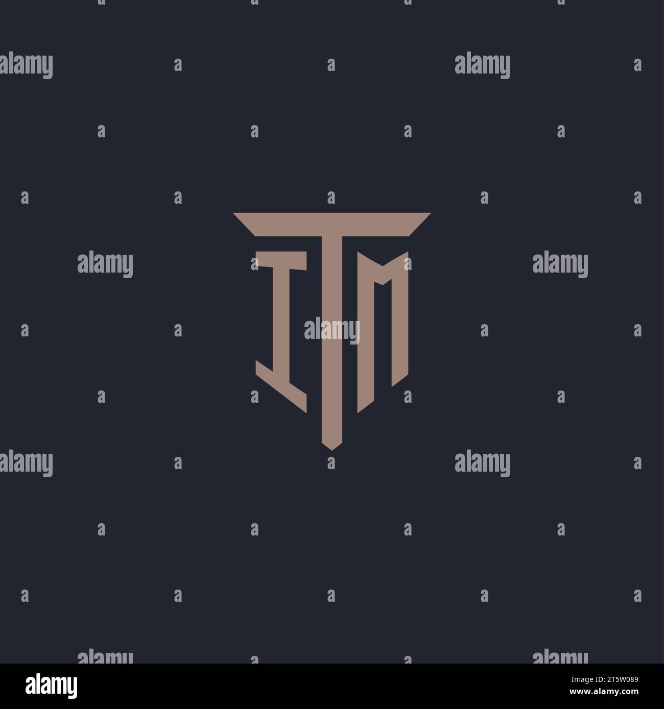 IM initial logo monogram with pillar icon design vector Stock Vector
