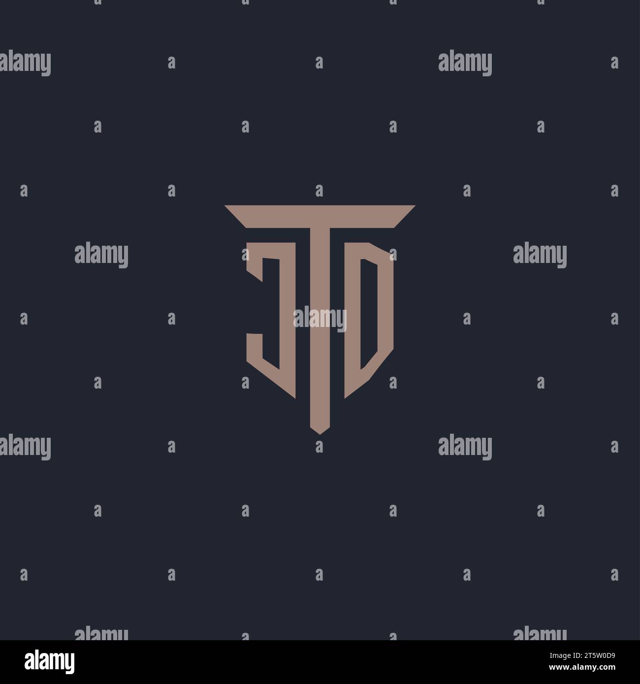 JD initial logo monogram with pillar icon design vector Stock Vector