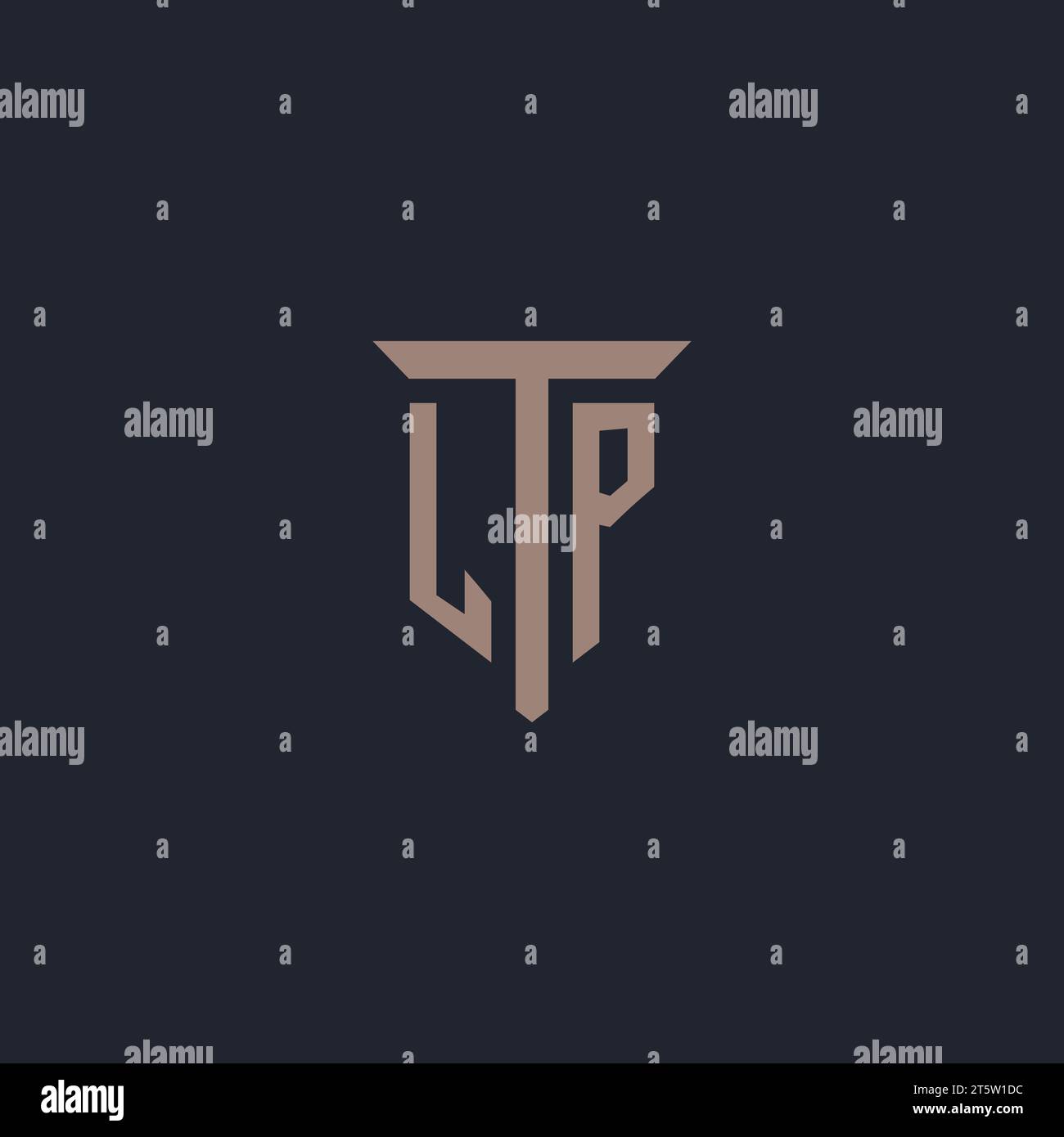 LP initial logo monogram with pillar icon design vector Stock Vector