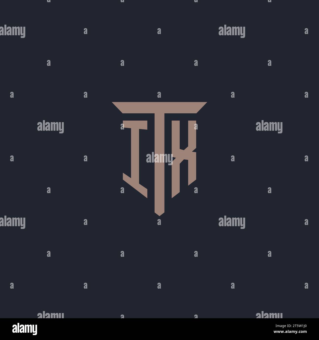 IX initial logo monogram with pillar icon design vector Stock Vector