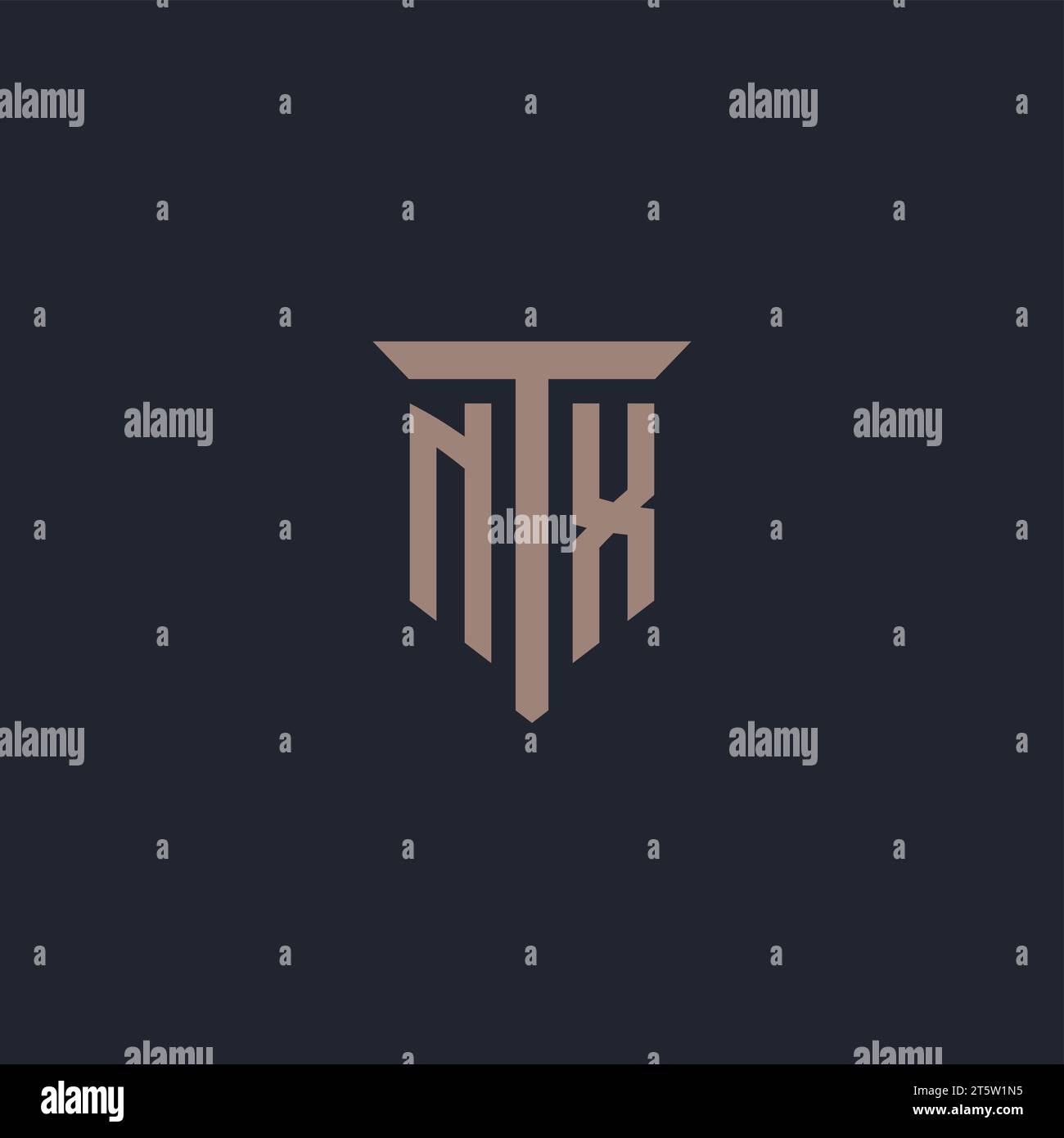 NX initial logo monogram with pillar icon design vector Stock Vector ...