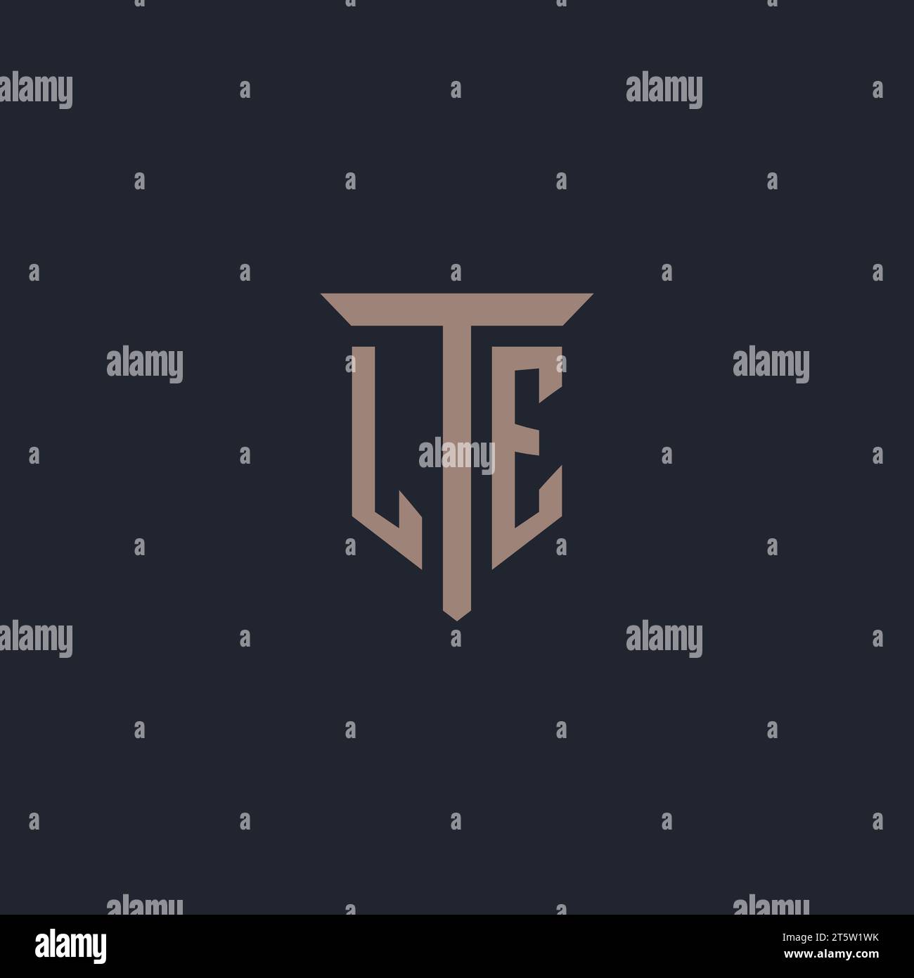 LE initial logo monogram with pillar icon design vector Stock Vector ...