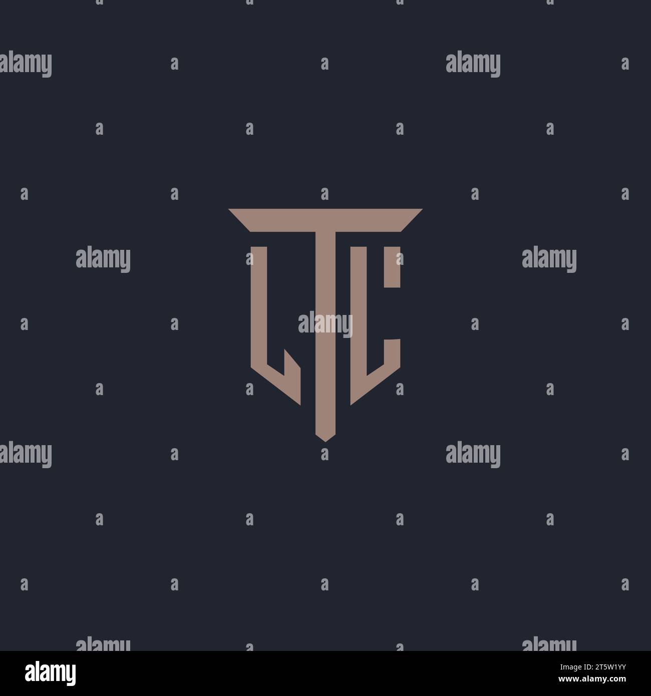 LL initial logo monogram with pillar icon design vector Stock Vector