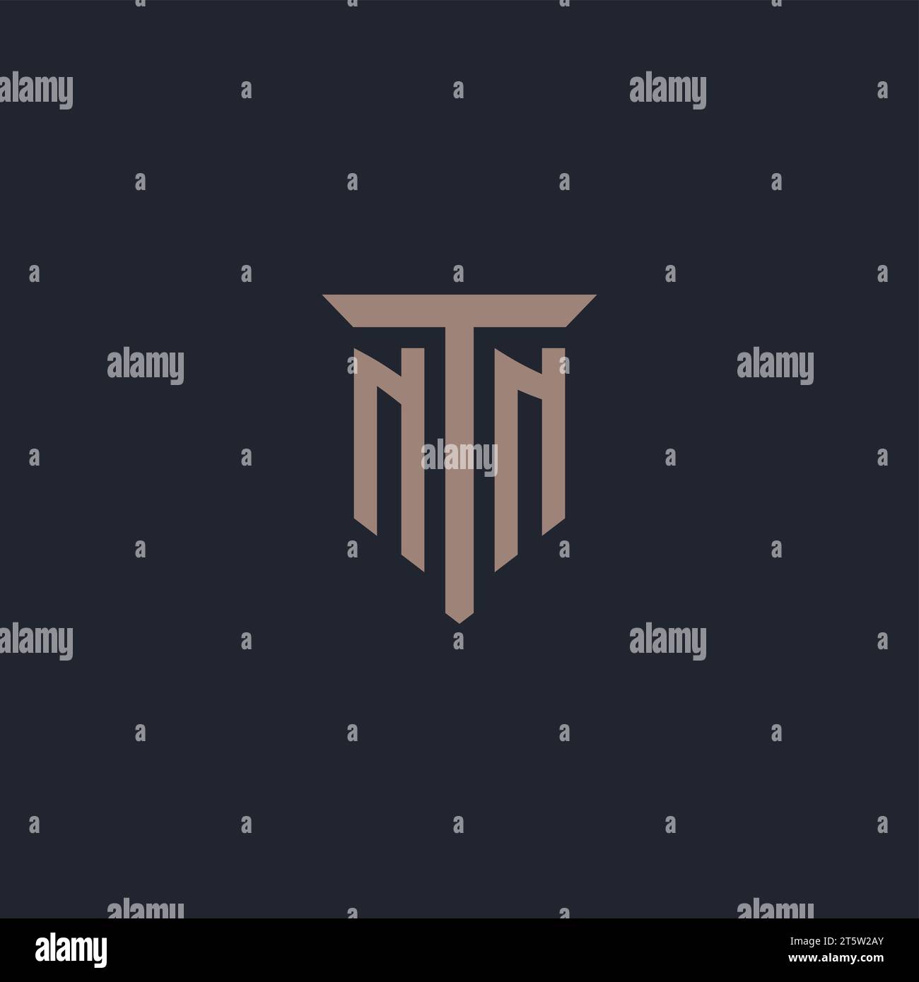NN initial logo monogram with pillar icon design vector Stock Vector