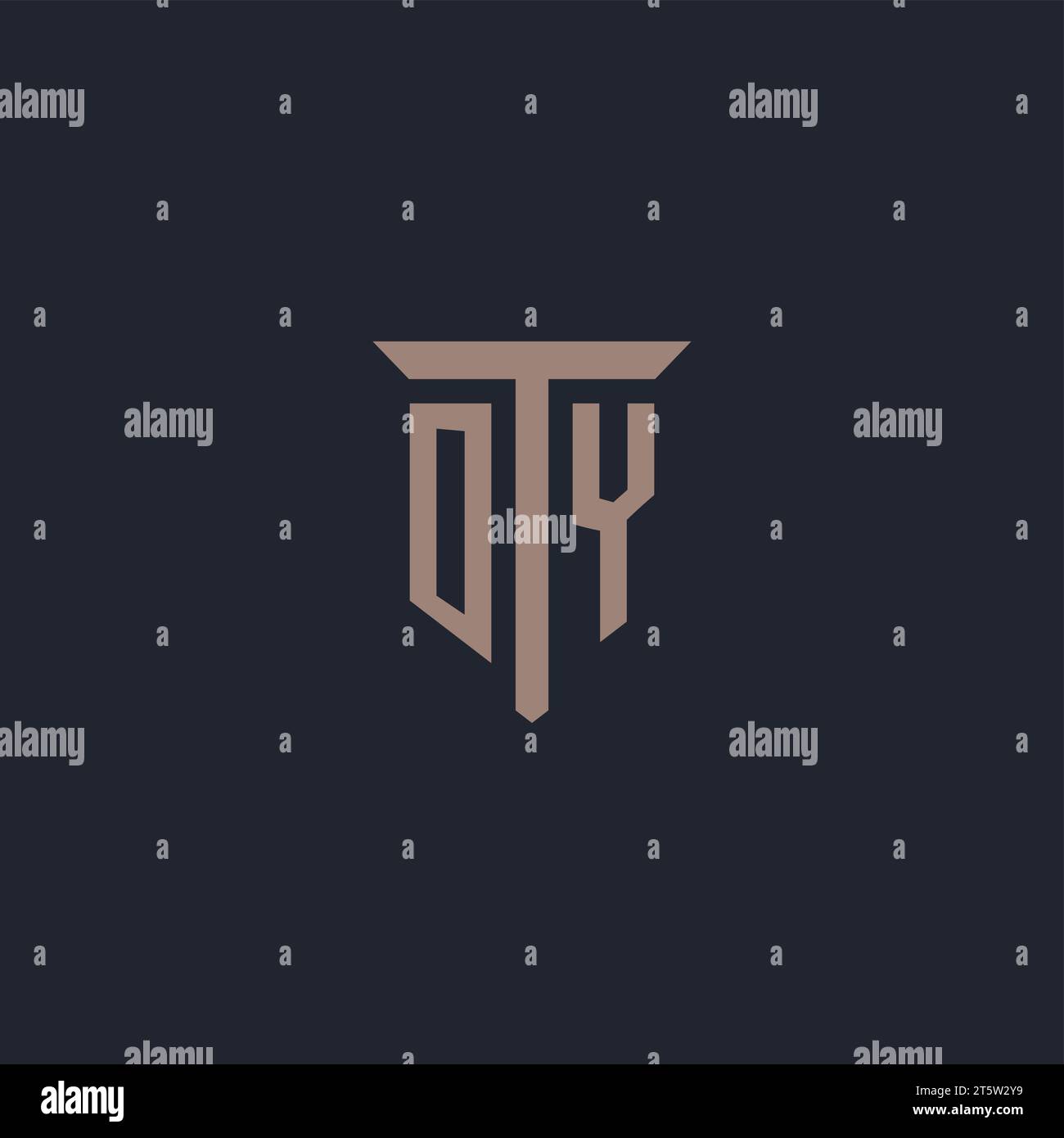 OY initial logo monogram with pillar icon design vector Stock Vector
