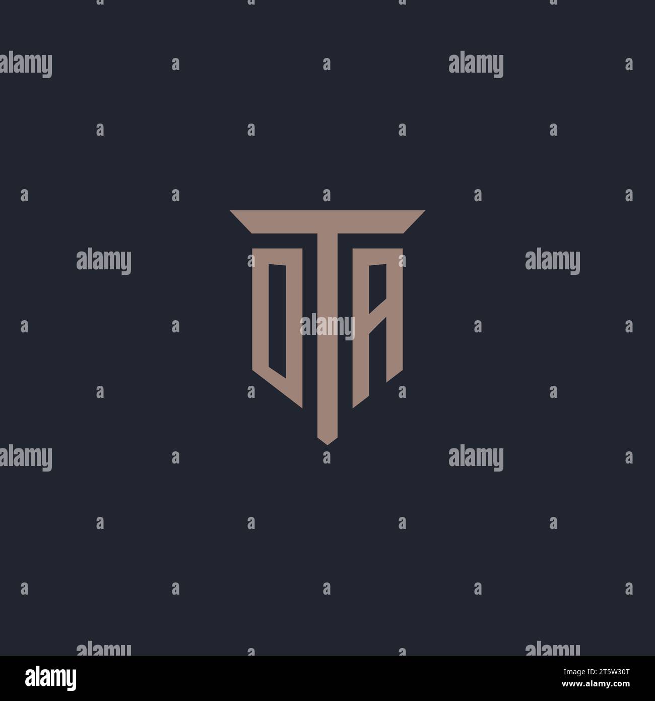 OA initial logo monogram with pillar icon design vector Stock Vector