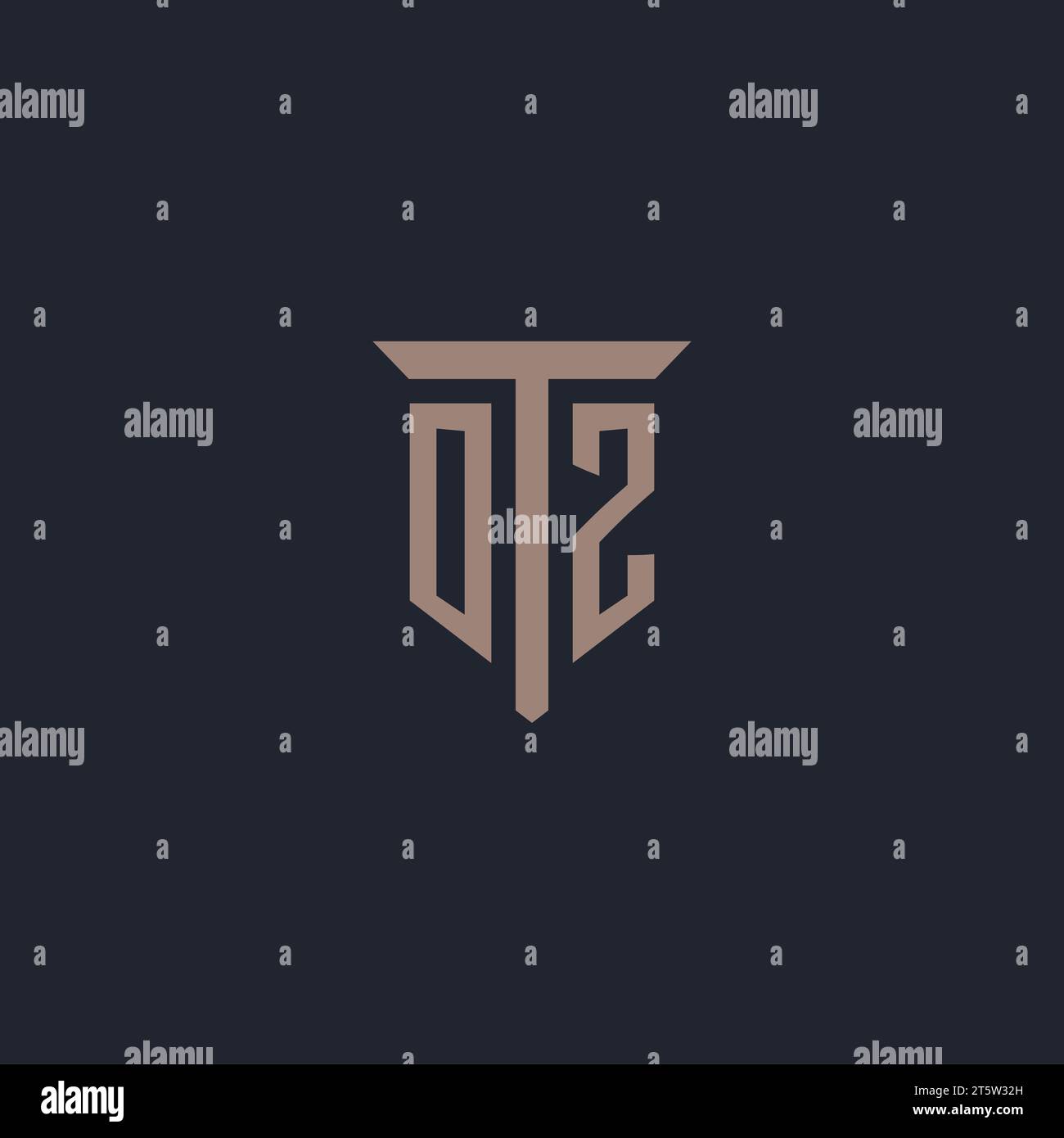 OZ initial logo monogram with pillar icon design vector Stock Vector ...