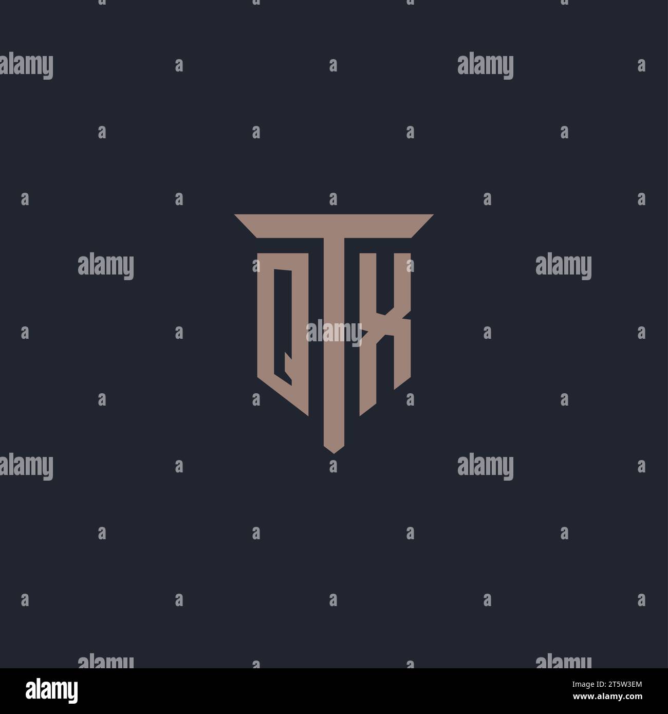 QX initial logo monogram with pillar icon design vector Stock Vector