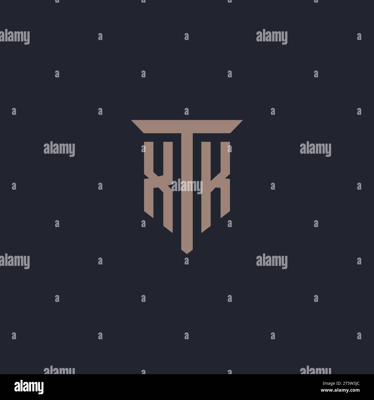 XK initial logo monogram with pillar icon design vector Stock Vector ...