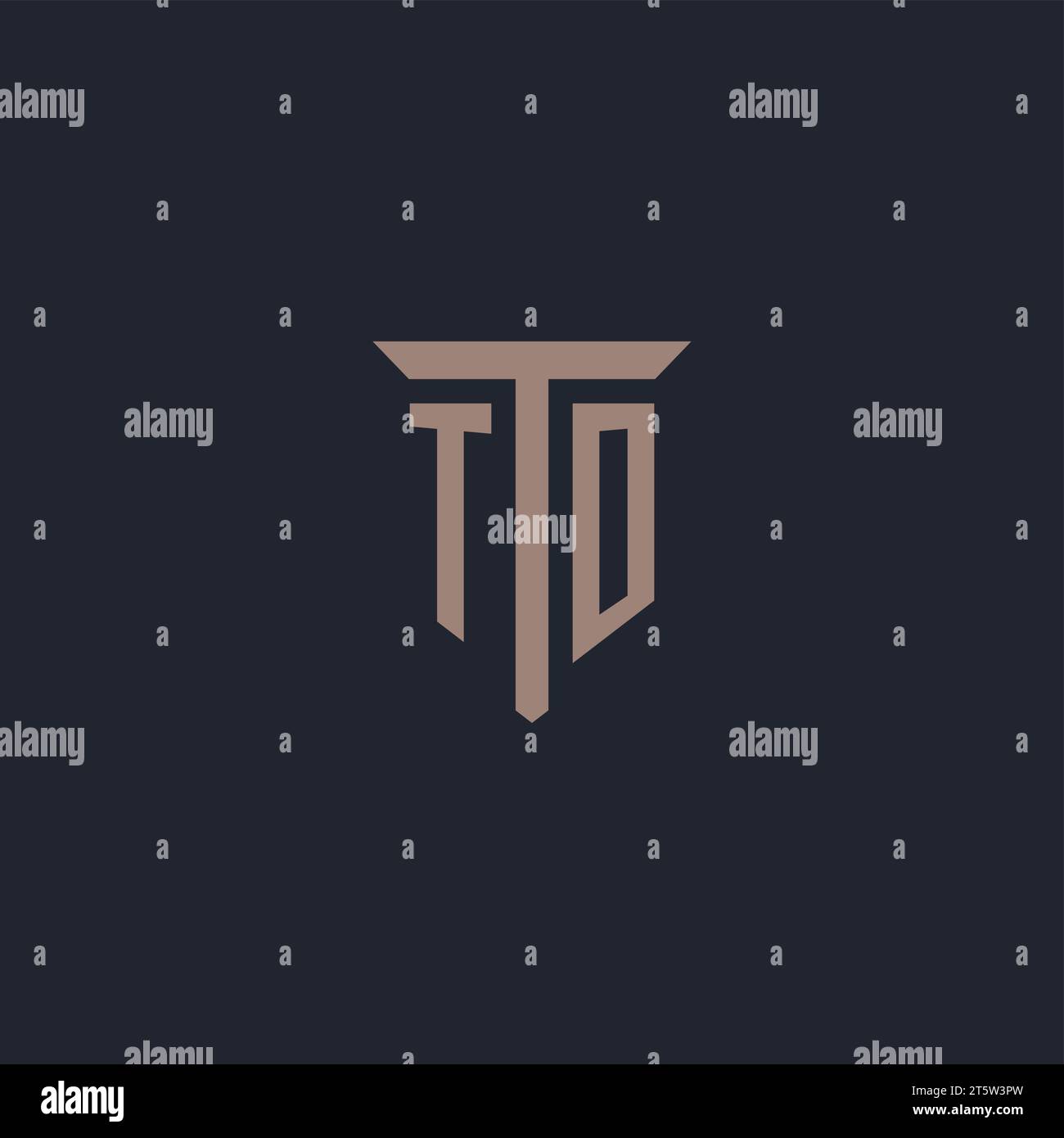 TO initial logo monogram with pillar icon design vector Stock Vector