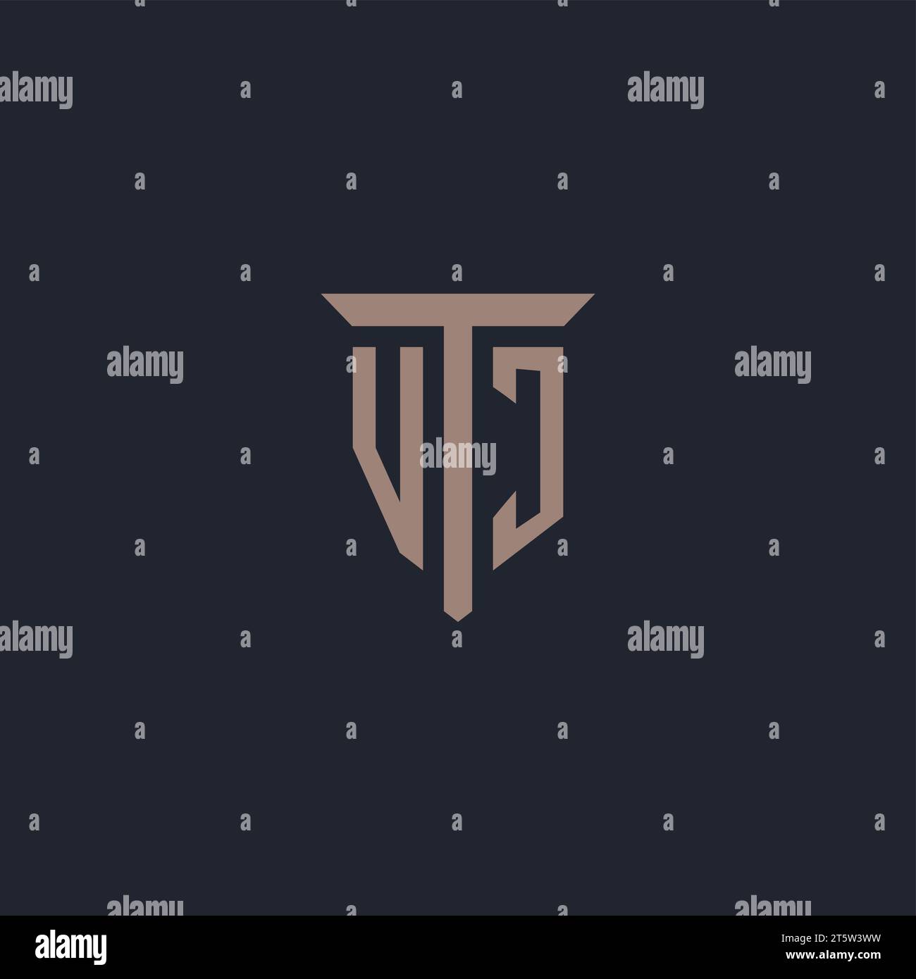 VJ initial logo monogram with pillar icon design vector Stock Vector ...