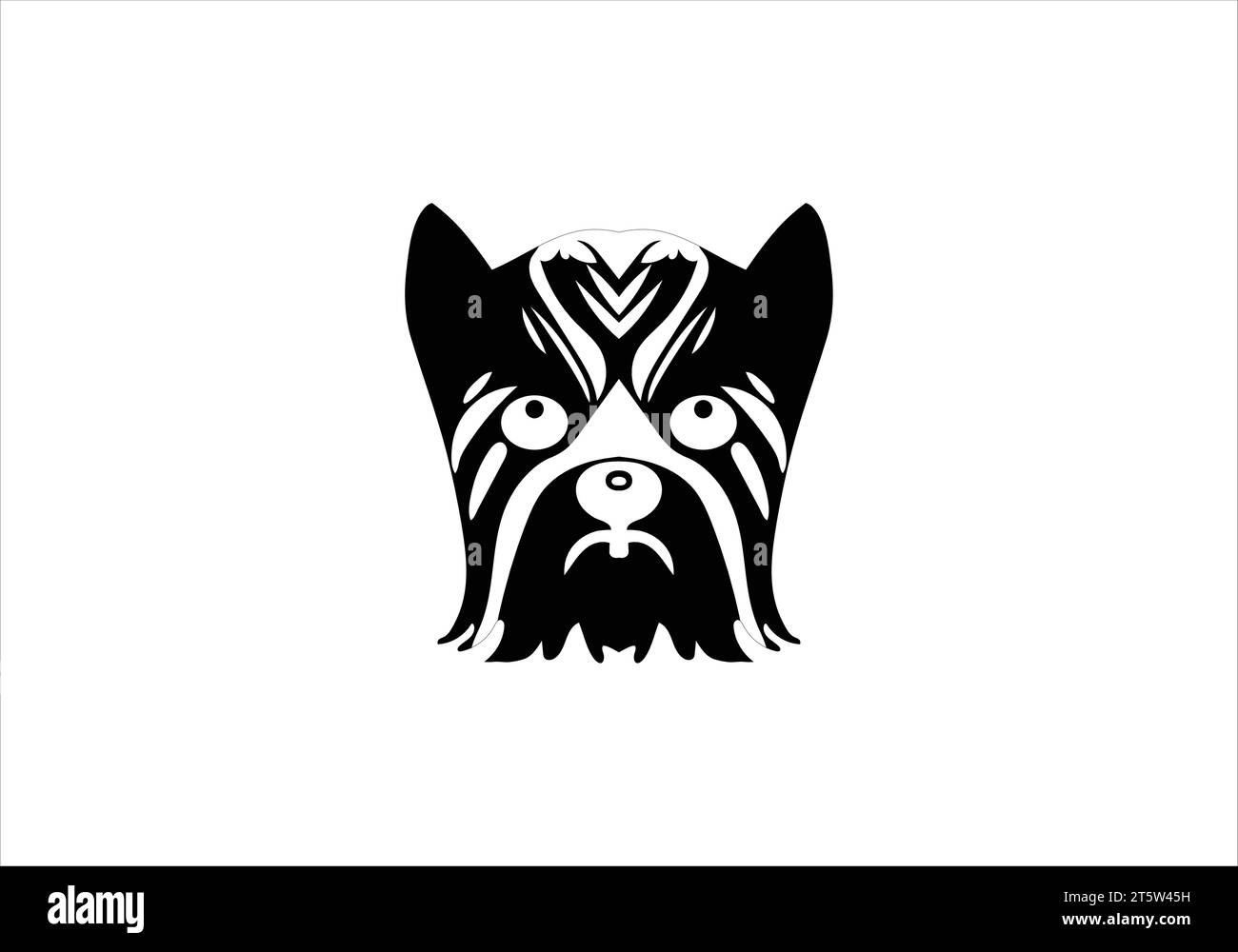 Biewer Terrier minimal style icon illustration design Stock Vector