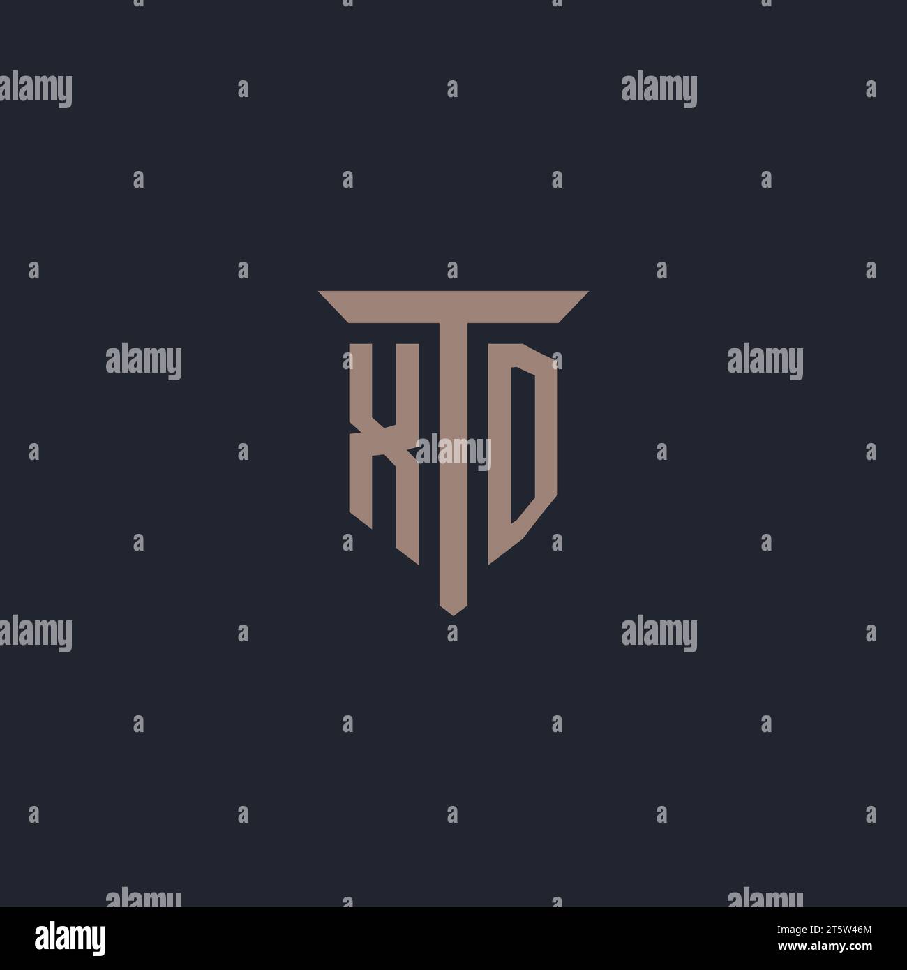 XD initial logo monogram with pillar icon design vector Stock Vector