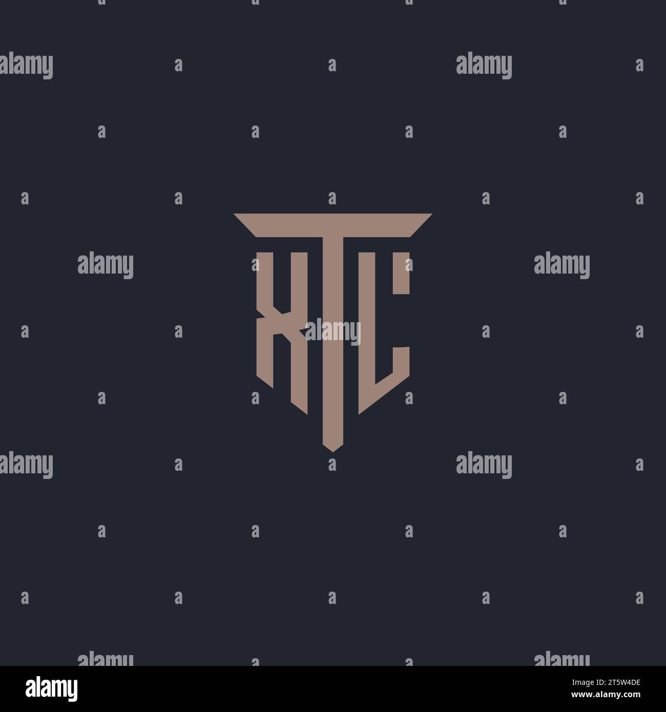 XL initial logo monogram with pillar icon design vector Stock Vector
