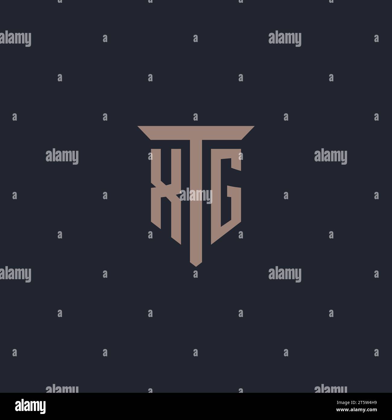 XG initial logo monogram with pillar icon design vector Stock Vector