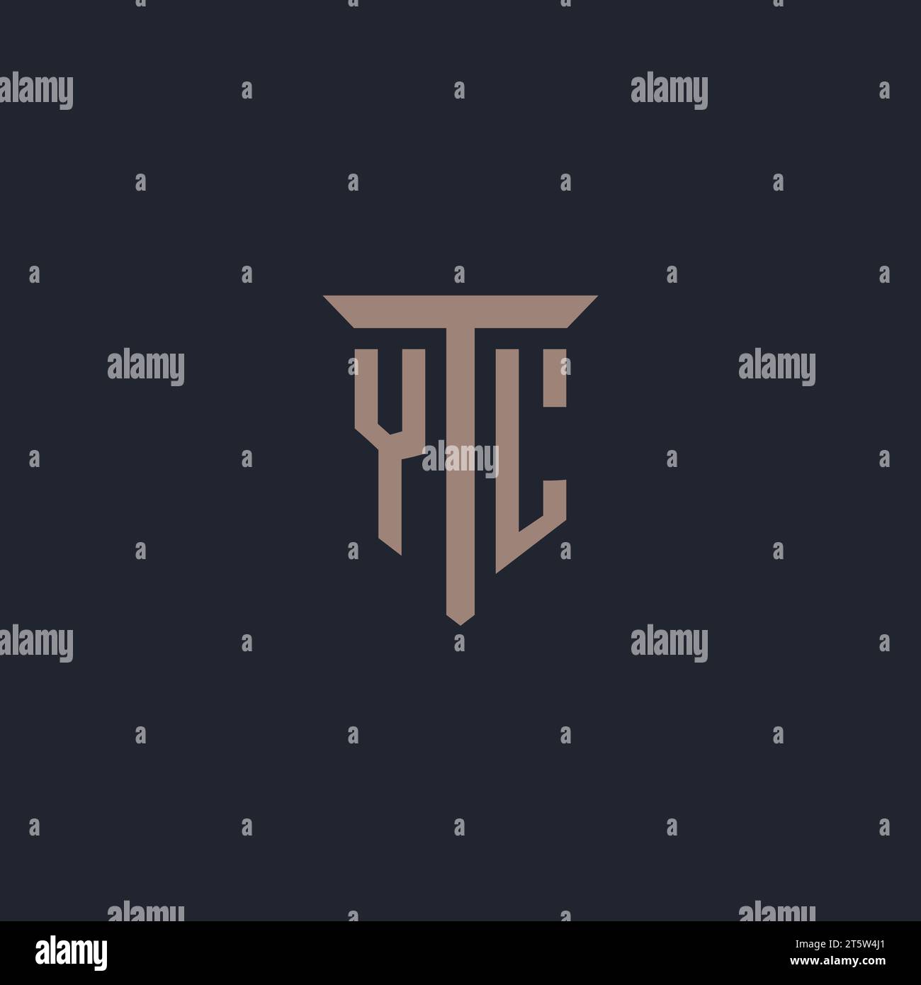 YL initial logo monogram with pillar icon design vector Stock Vector ...