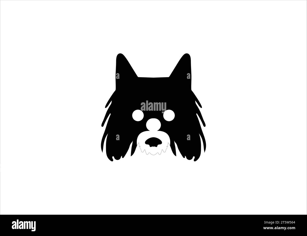 Biewer Terrier minimal style icon illustration design Stock Vector