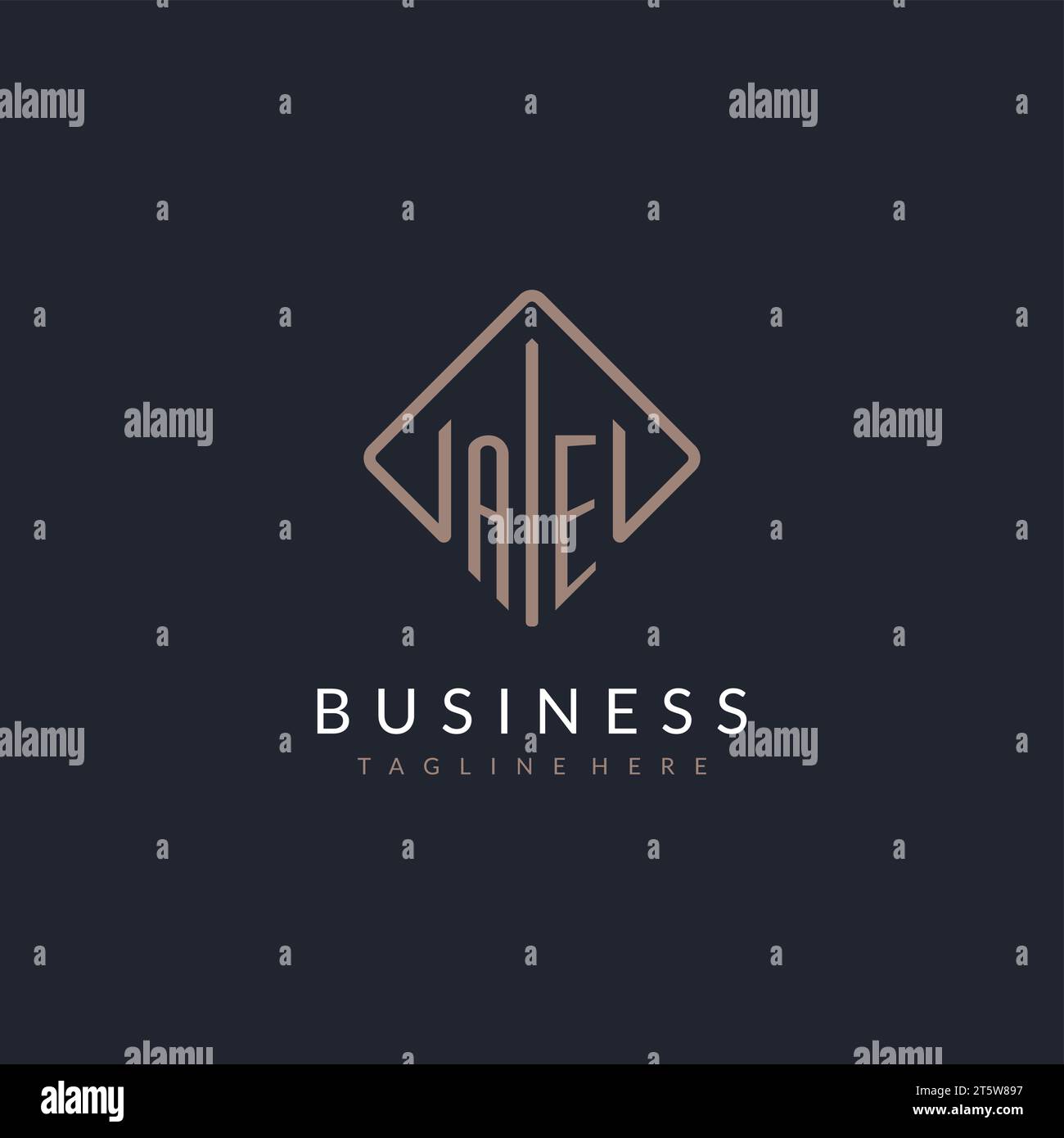 AE initial logo with curved rectangle style design ideas Stock Vector