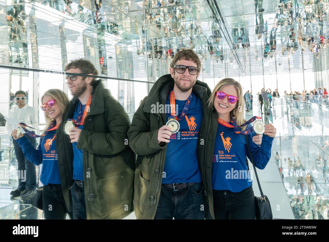 Runners Participated In 2023 Tcs New York City Marathon Seen Visiting Summit One Vanderbuilt Observation Deck In New York On November 6 2023 2T5W89W 