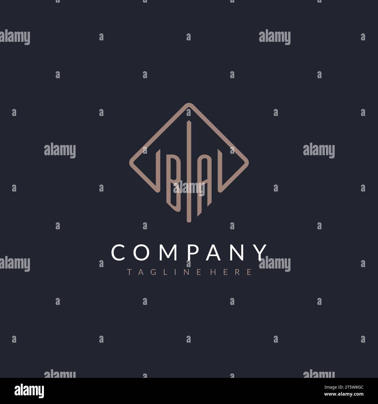 BA initial logo with curved rectangle style design ideas Stock Vector