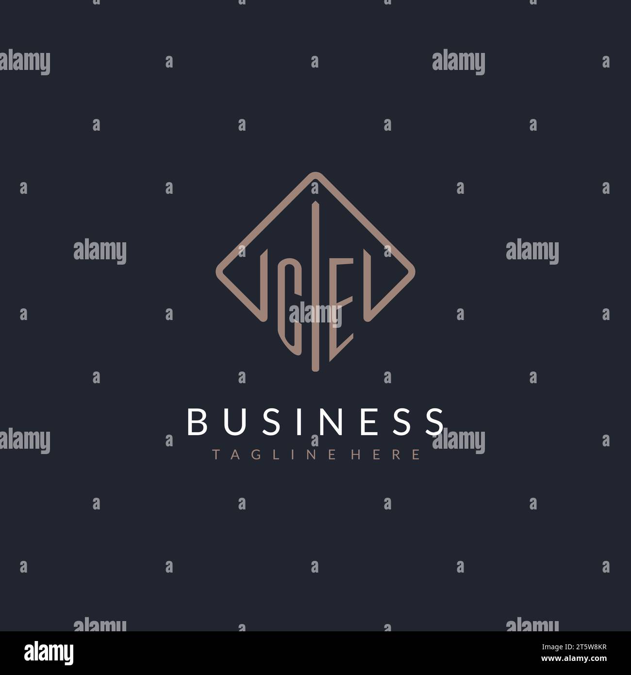 CE initial logo with curved rectangle style design ideas Stock Vector