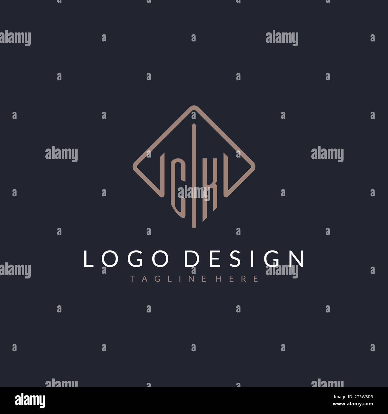 CX initial logo with curved rectangle style design ideas Stock Vector