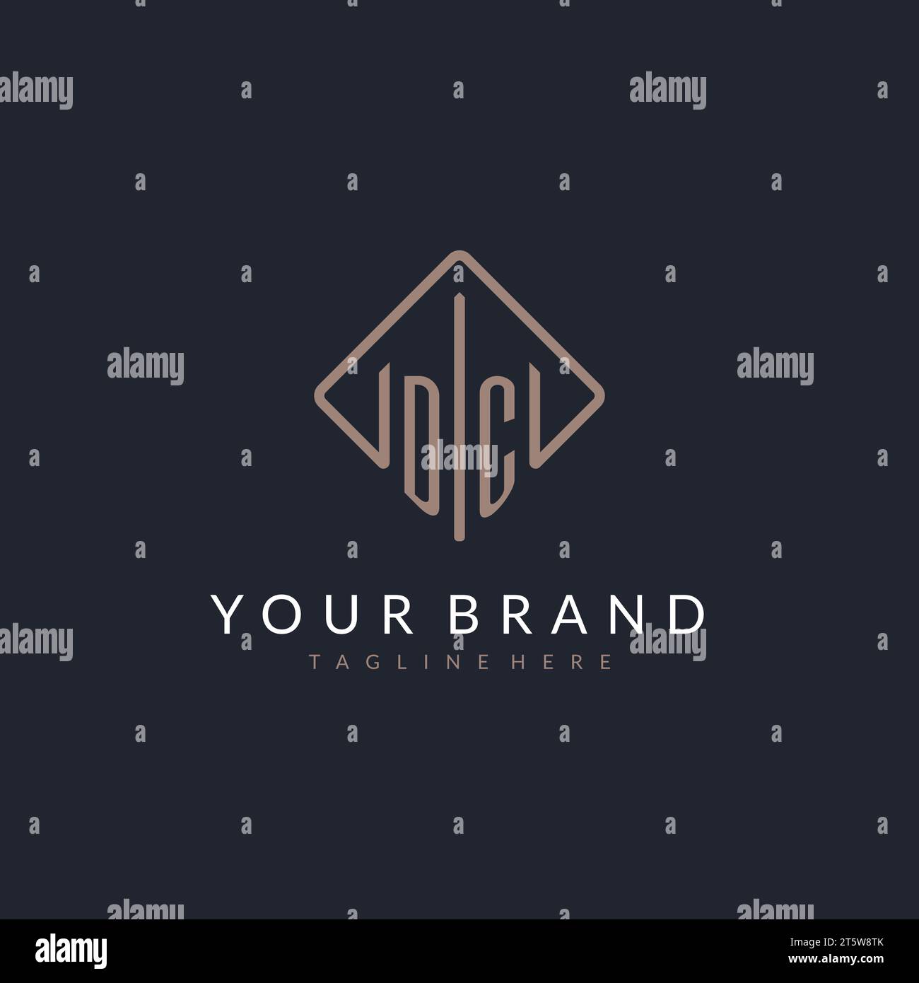 DC initial logo with curved rectangle style design ideas Stock Vector