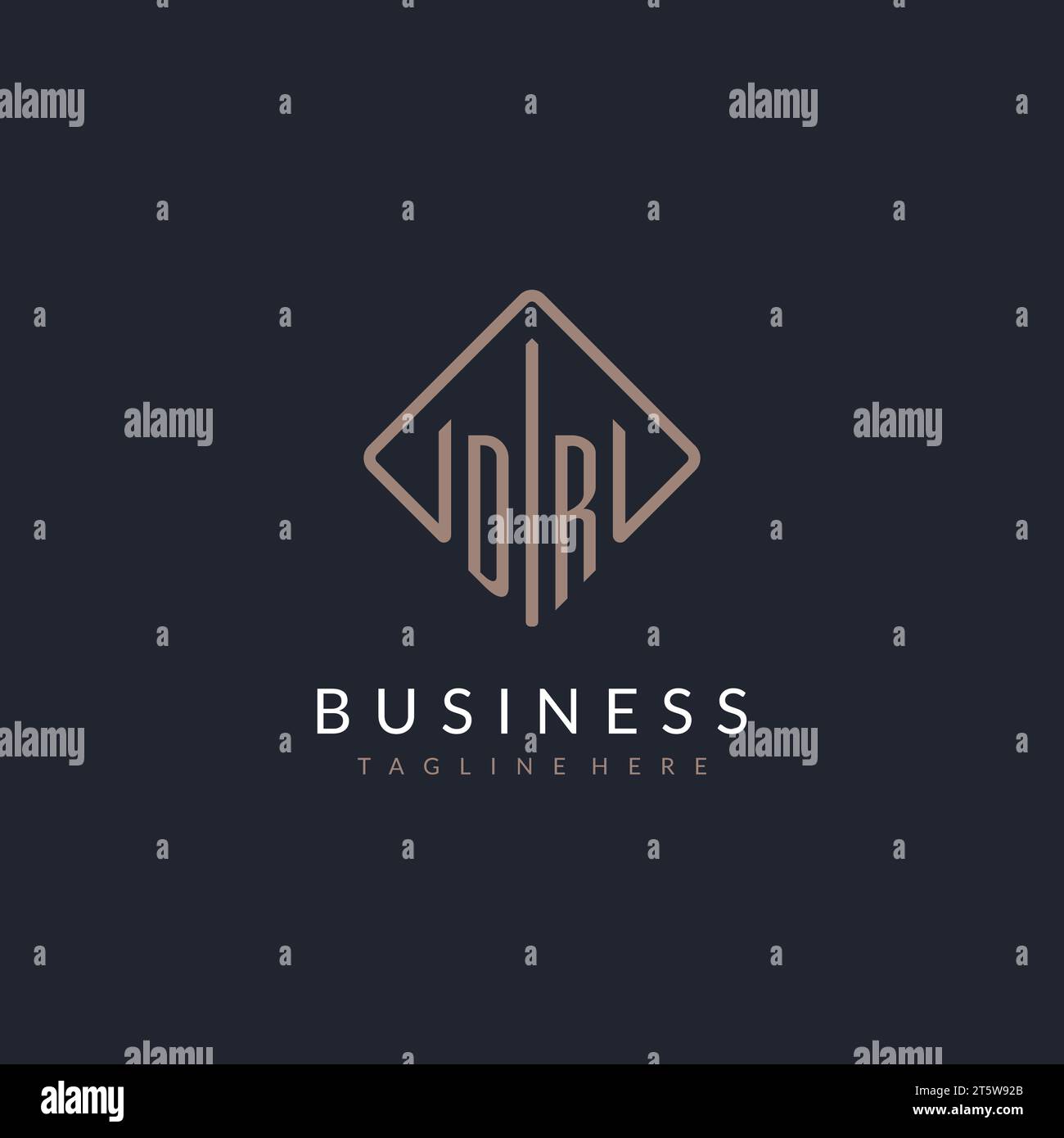 DR initial logo with curved rectangle style design ideas Stock Vector