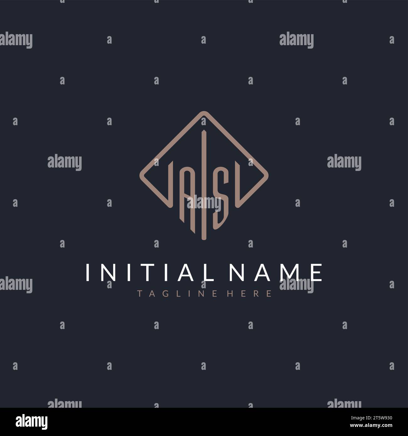AS initial logo with curved rectangle style design ideas Stock Vector