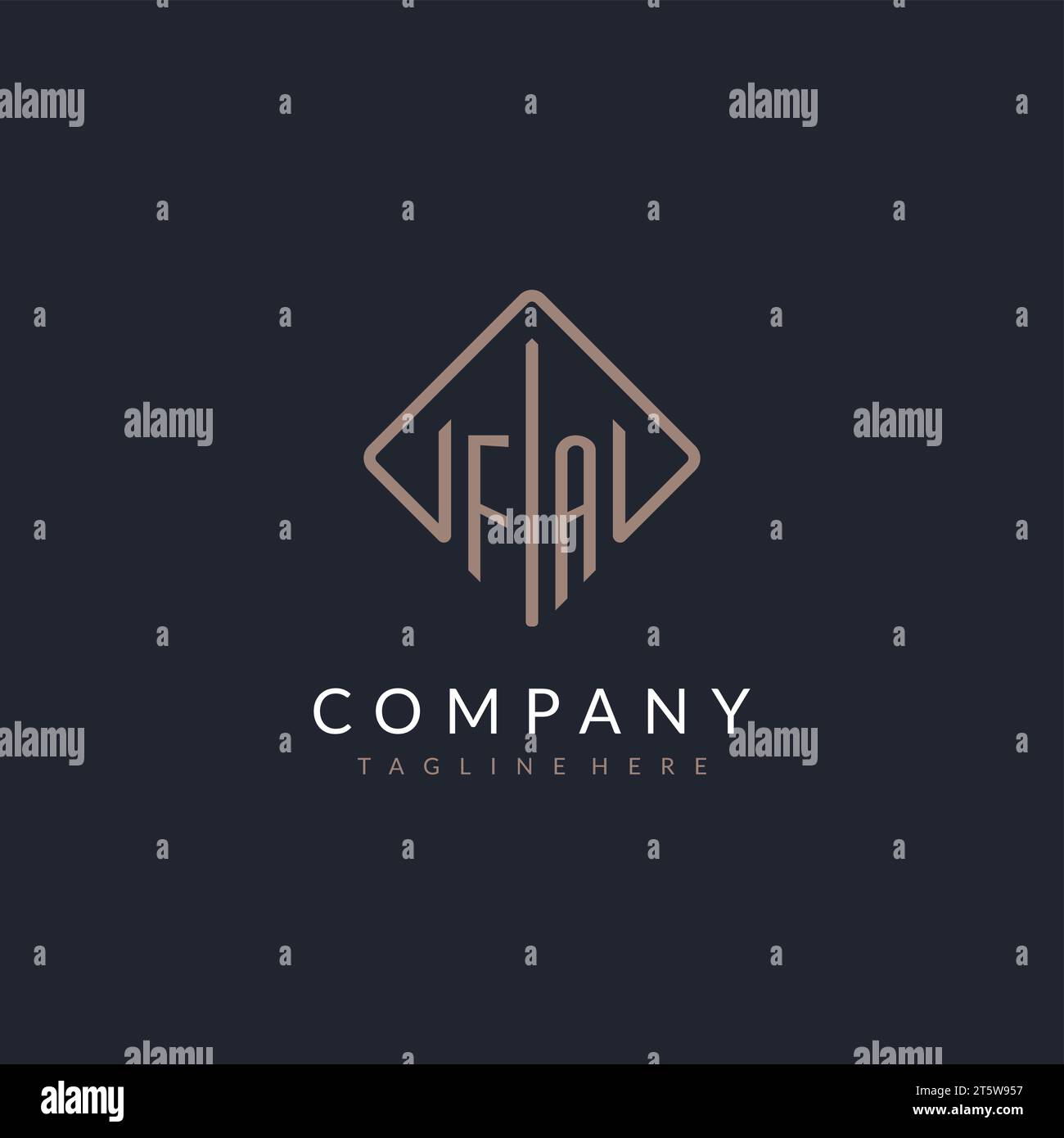 FA initial logo with curved rectangle style design ideas Stock Vector