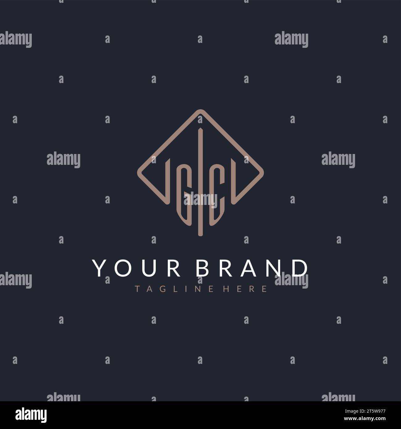 GC initial logo with curved rectangle style design ideas Stock Vector