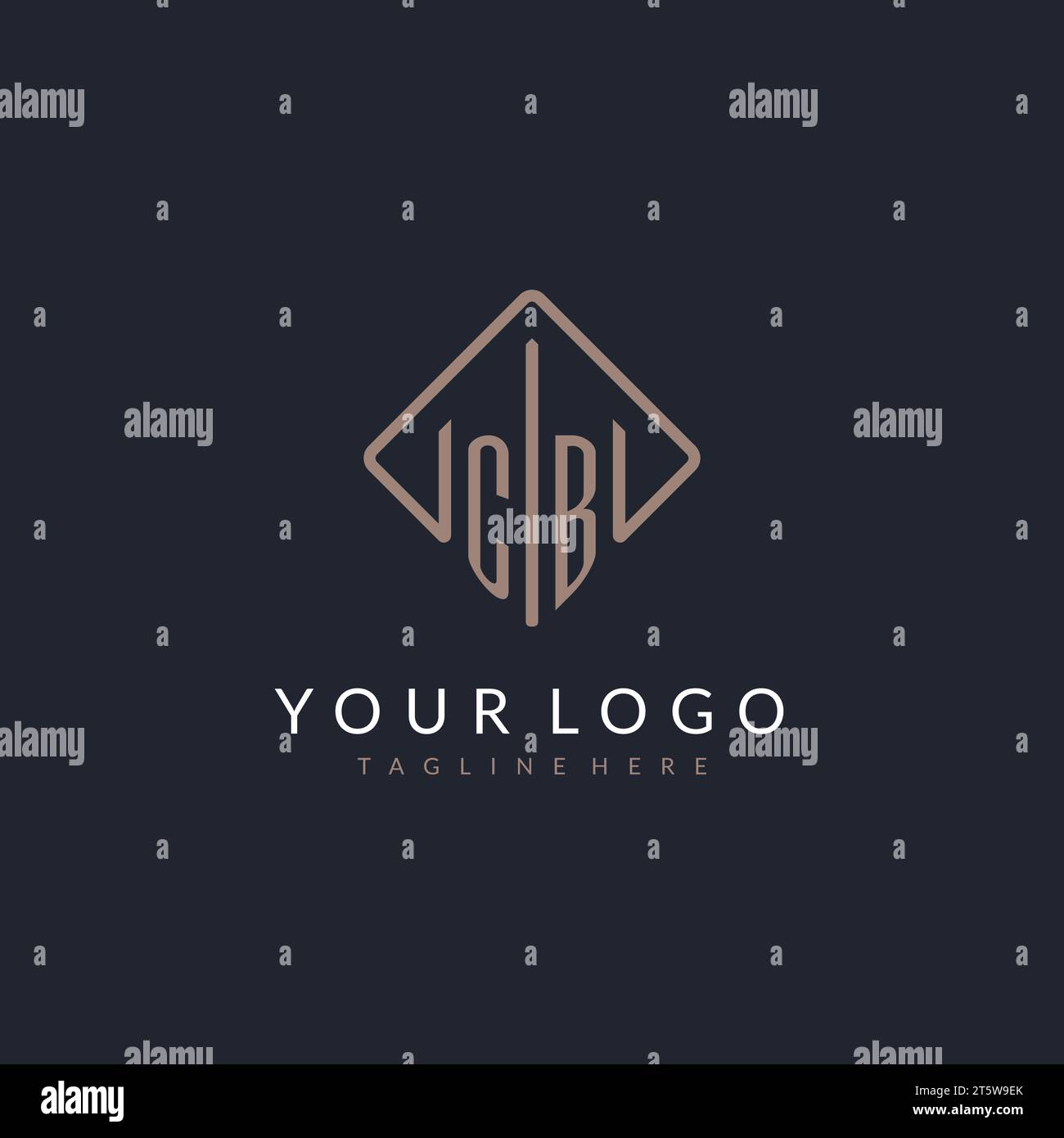 CB initial logo with curved rectangle style design ideas Stock Vector