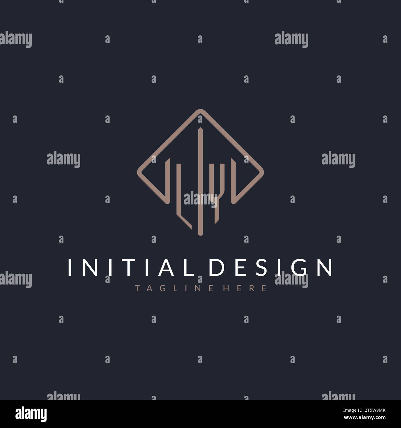 LY initial logo with curved rectangle style design ideas Stock Vector