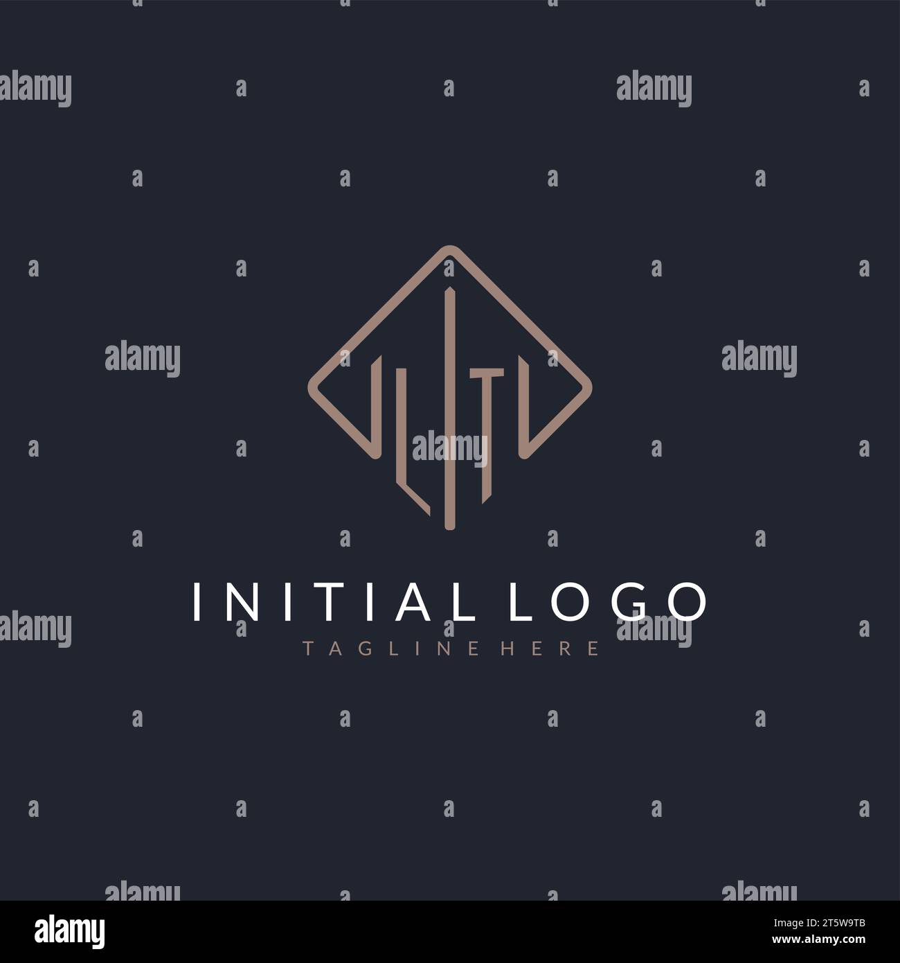 LT initial logo with curved rectangle style design ideas Stock Vector