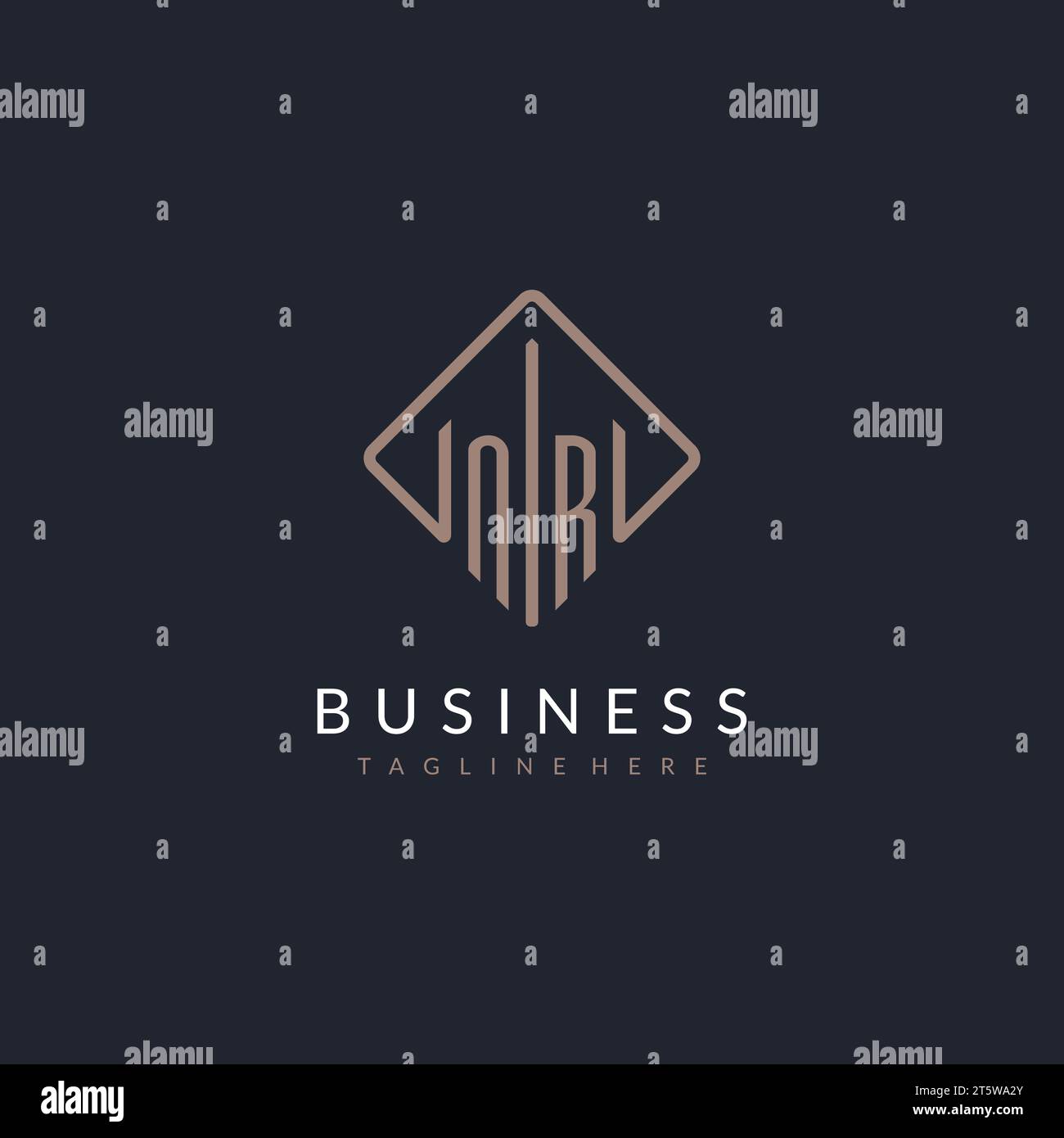 NR initial logo with curved rectangle style design ideas Stock Vector ...