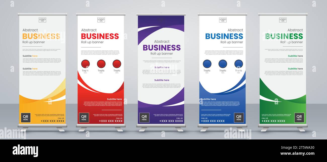roll up banner design set abstract, minimal style Stock Vector Image ...