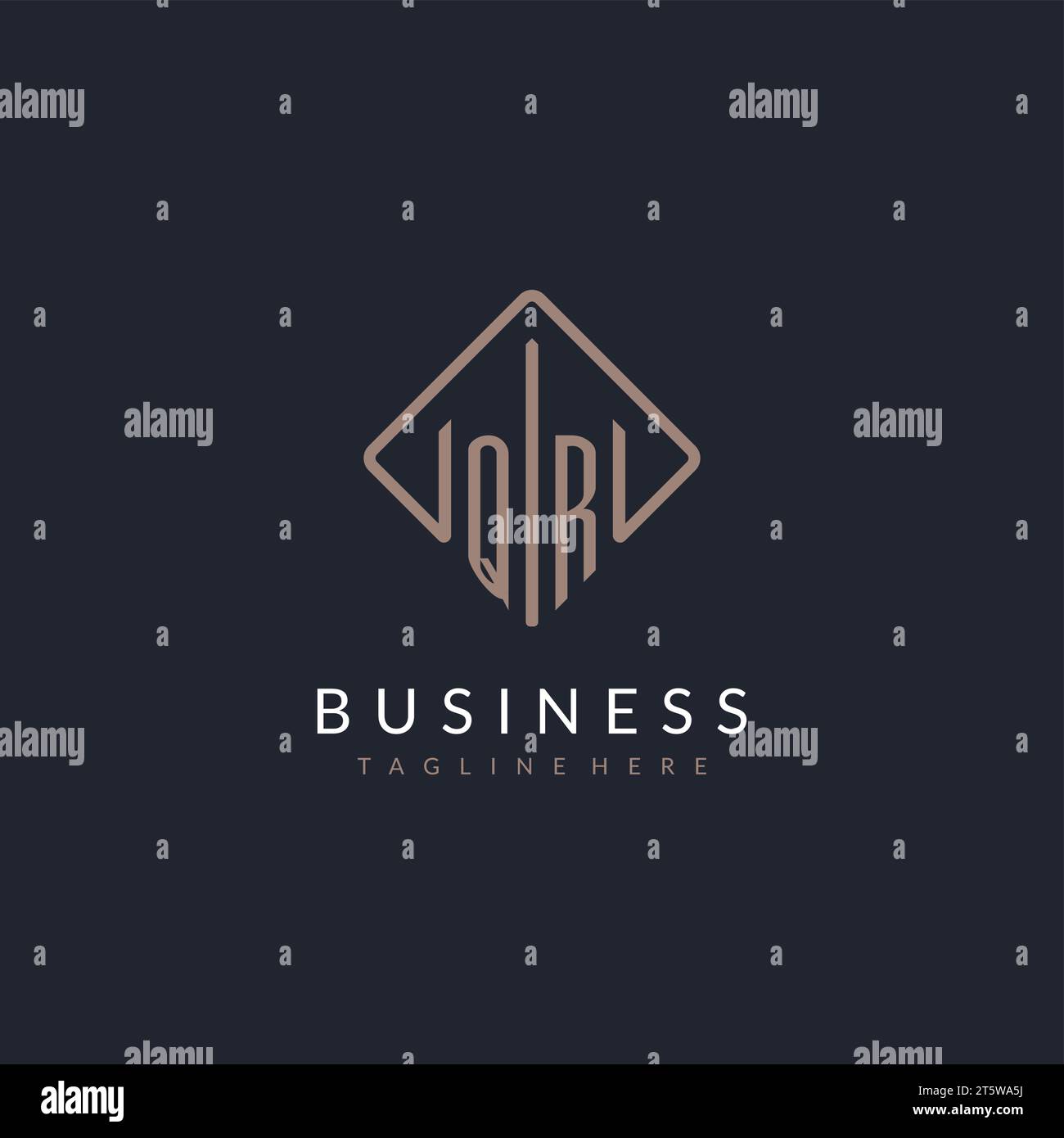 QR initial logo with curved rectangle style design ideas Stock Vector