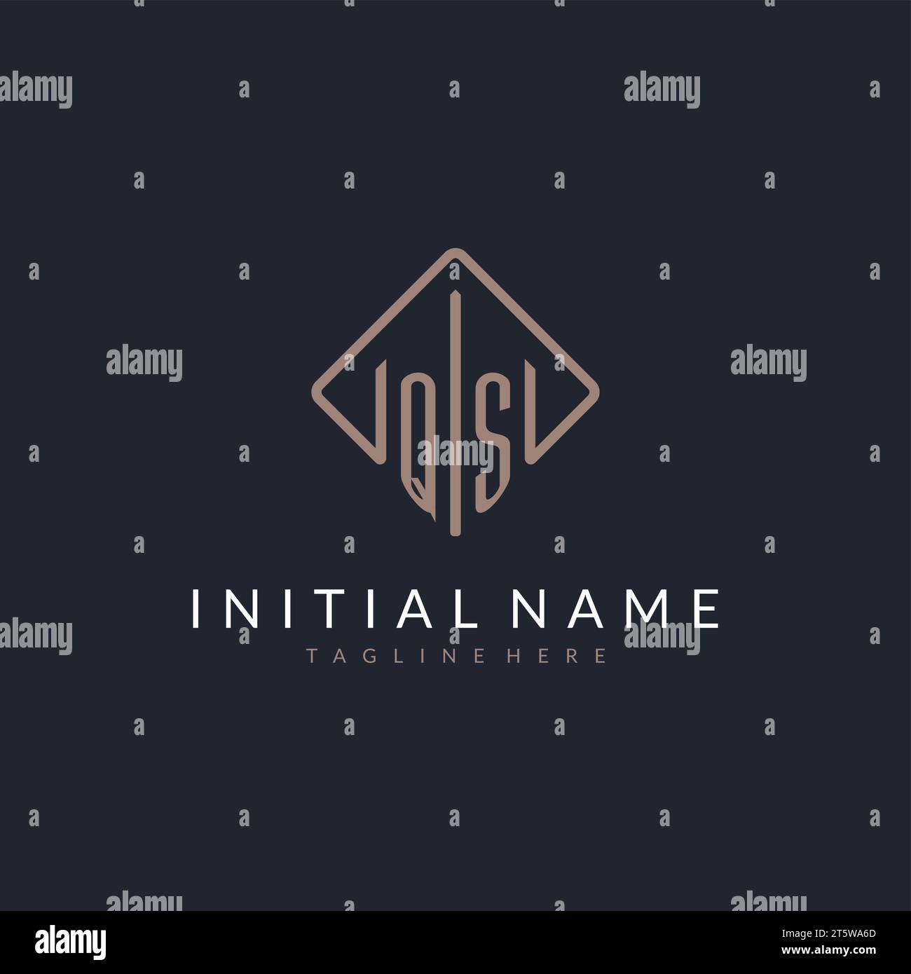 QS initial logo with curved rectangle style design ideas Stock Vector