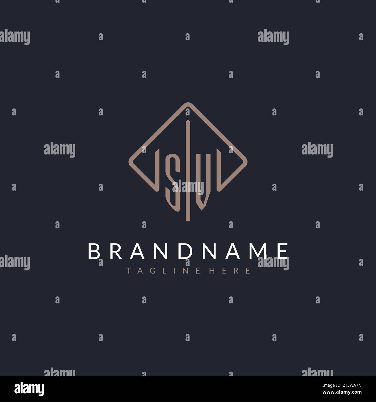 SV initial logo with curved rectangle style design ideas Stock Vector