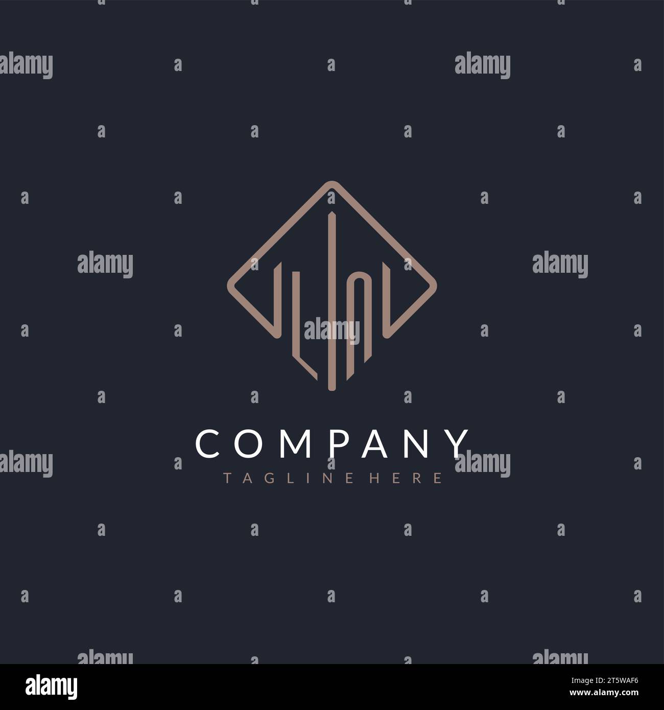 LN initial logo with curved rectangle style design ideas Stock Vector