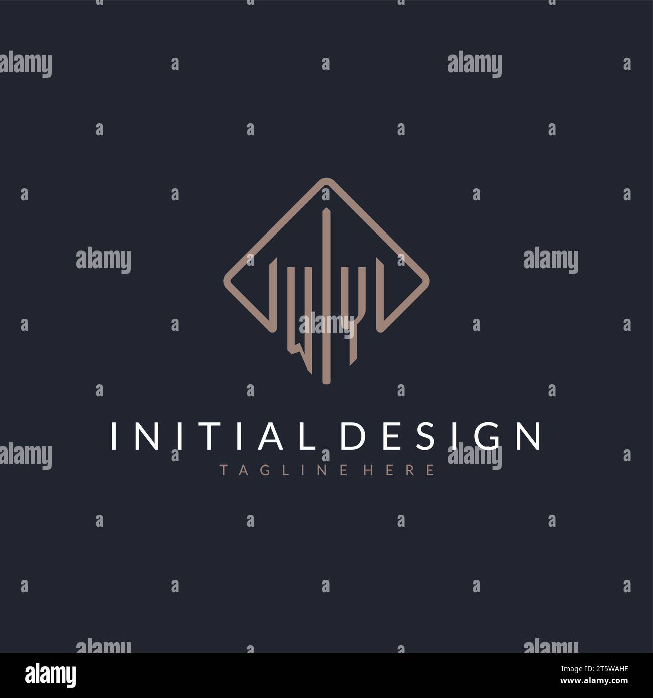 WY initial logo with curved rectangle style design ideas Stock Vector