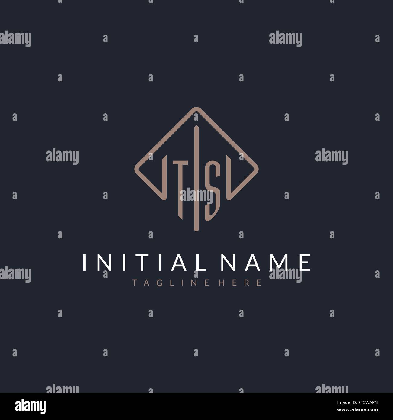 TS initial logo with curved rectangle style design ideas Stock Vector