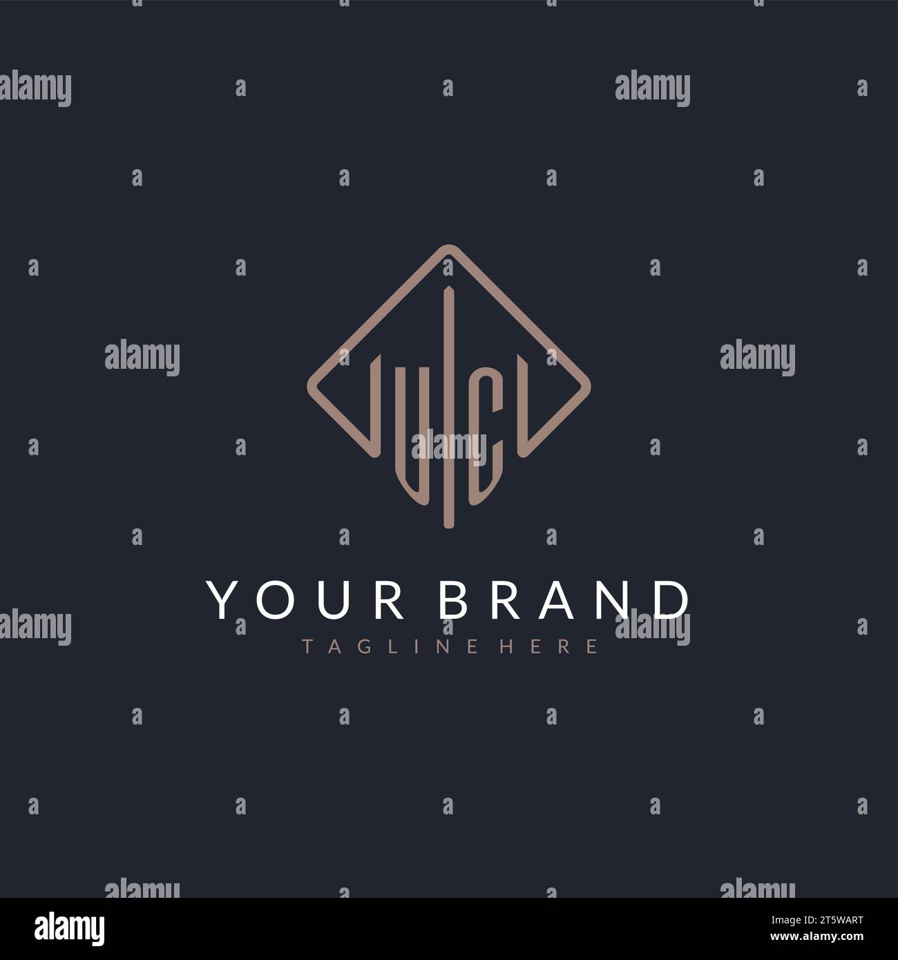 UC initial logo with curved rectangle style design ideas Stock Vector ...