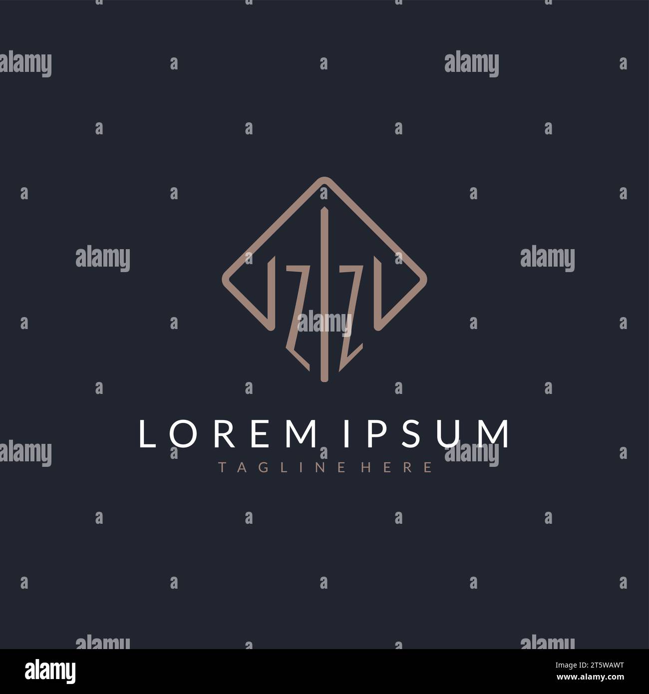 ZZ initial logo with curved rectangle style design ideas Stock Vector ...