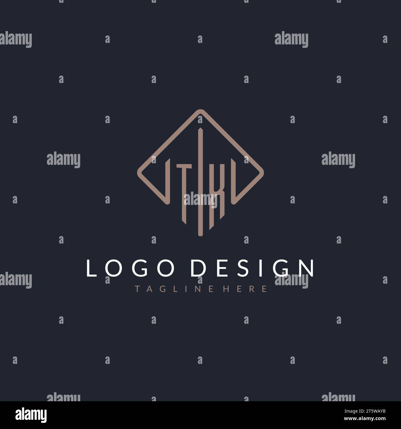 TX initial logo with curved rectangle style design ideas Stock Vector