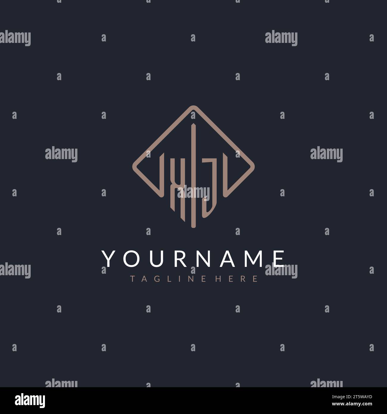 XJ initial logo with curved rectangle style design ideas Stock Vector