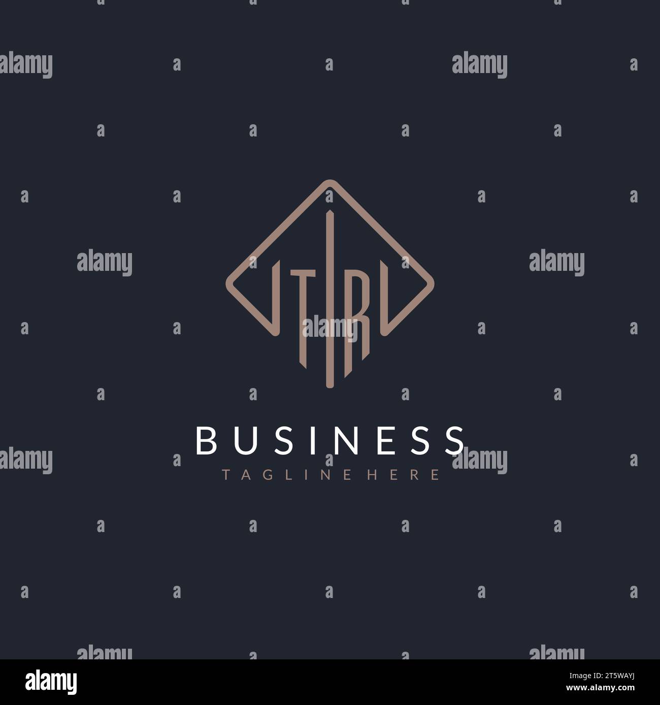 TR initial logo with curved rectangle style design ideas Stock Vector