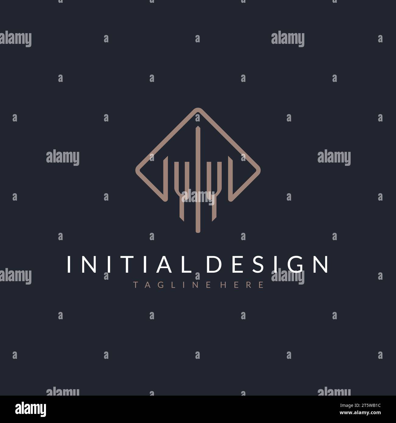 YY initial logo with curved rectangle style design ideas Stock Vector
