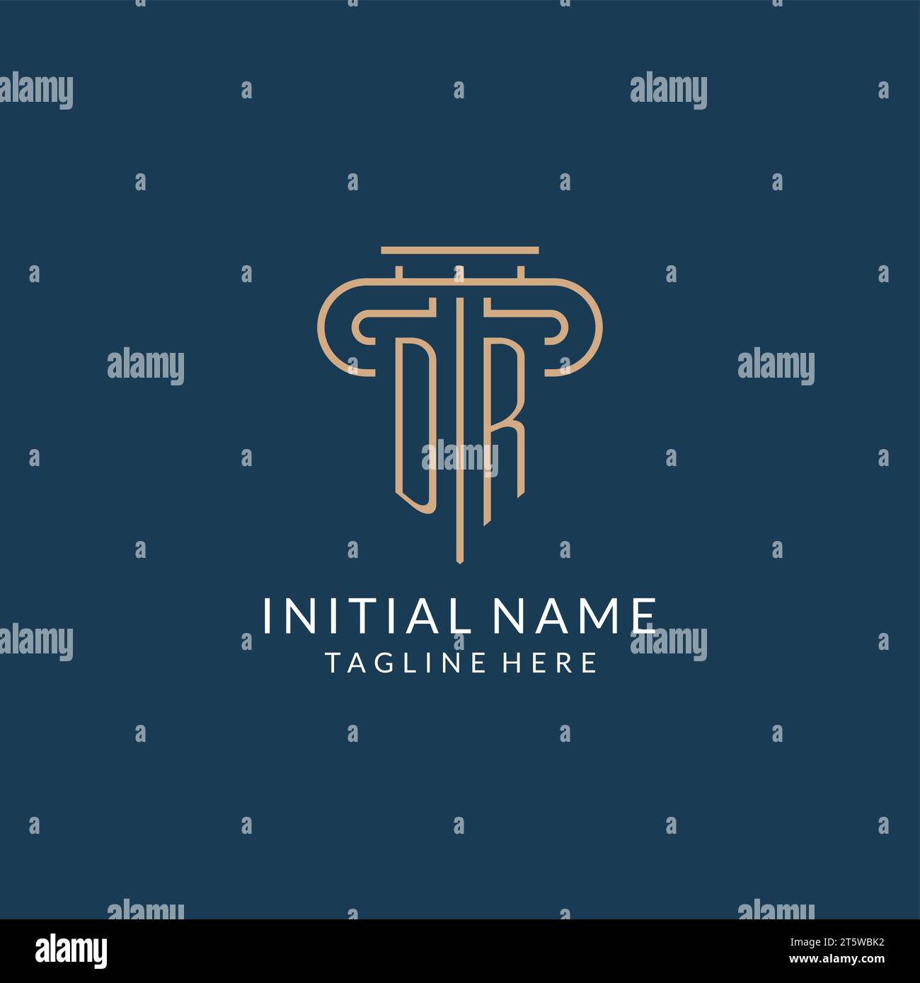 Initial letter DR pillar logo, law firm logo design inspiration vector ...
