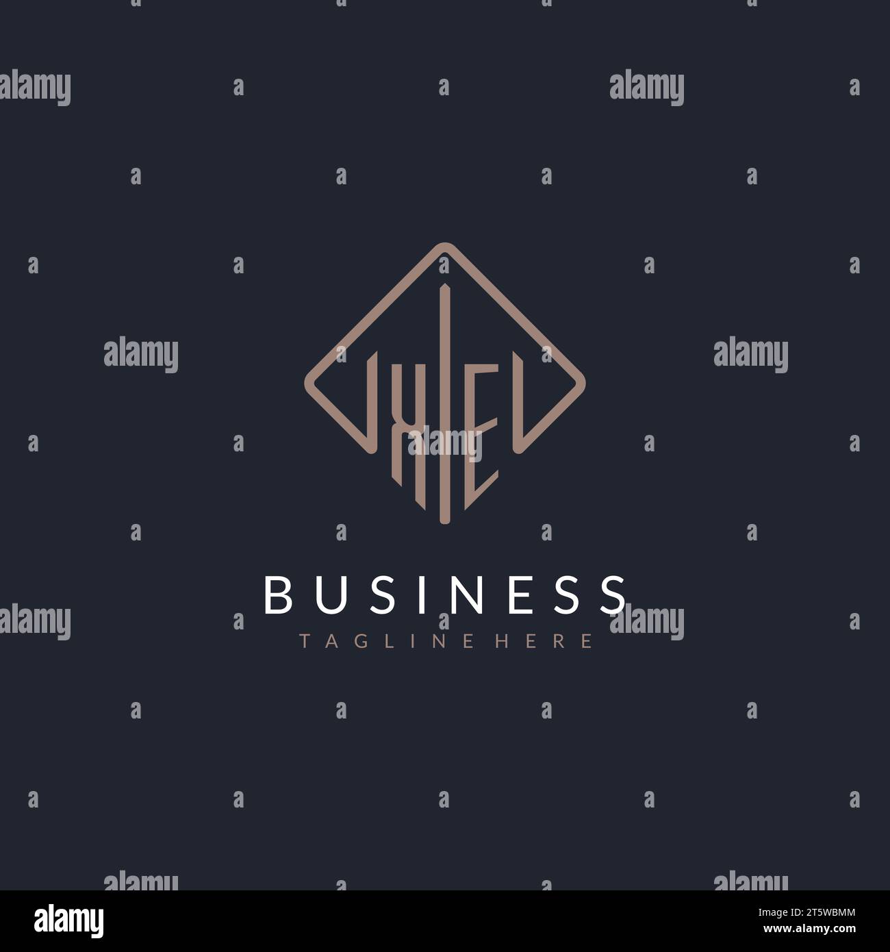XE initial logo with curved rectangle style design ideas Stock Vector